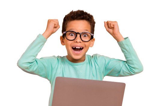 A student with a laptop